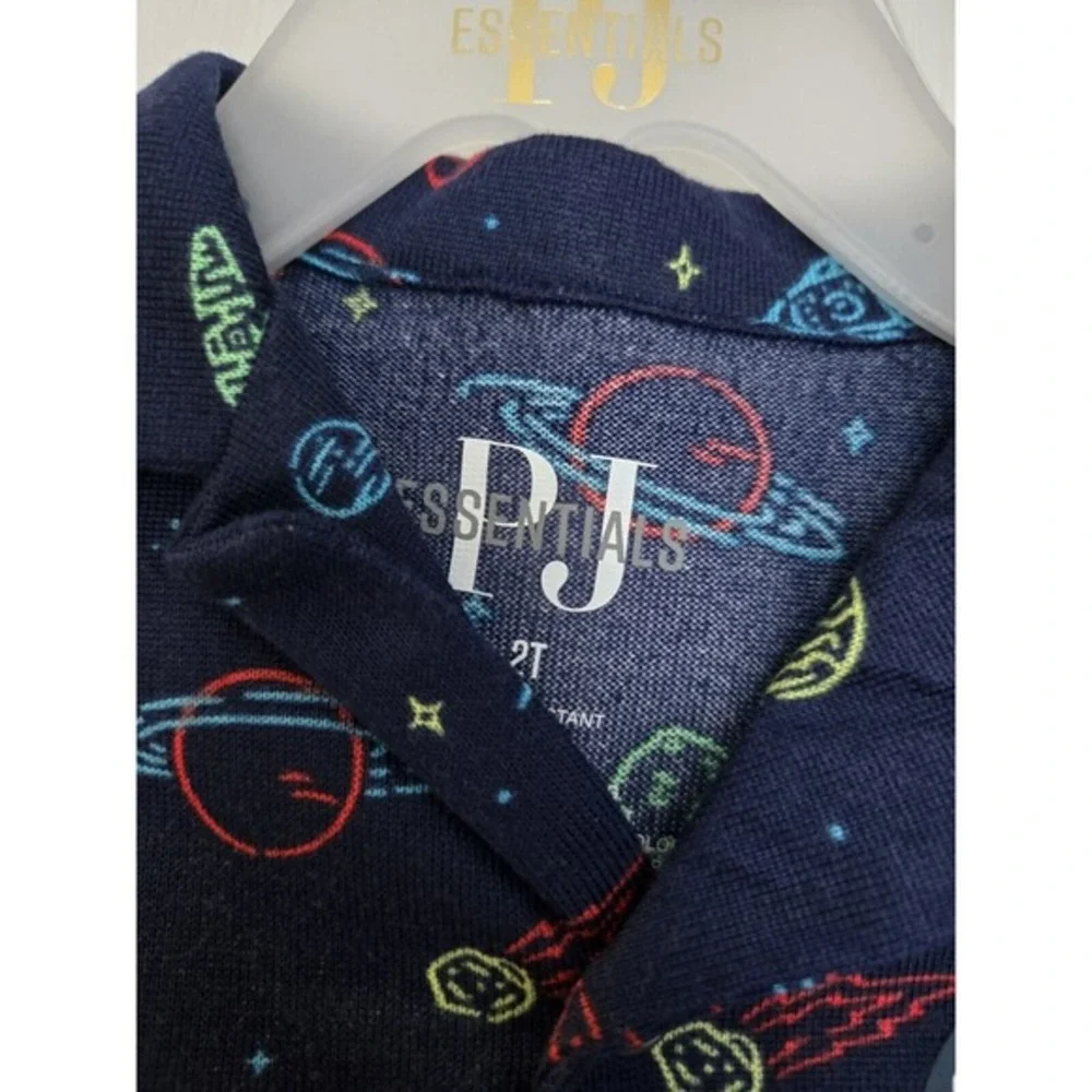 NWT P‎ J Essentials Toddler Pajamas Navy Space Theme Size 2T